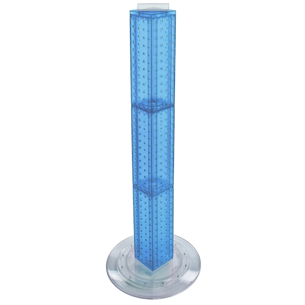 Azar Displays Four-sided 4"W x 36"H Pegboard Tower W/ Revolving 14.5" Base 700223-BLU - main